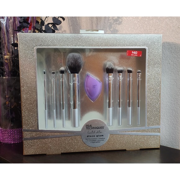 * 4 Sets * Real Techniques Disco Glam Limited Edition Makeup Brush Set (9 Piece)